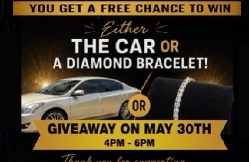 GIVEAWAY ON MAY 30TH 4PM - 6PM
